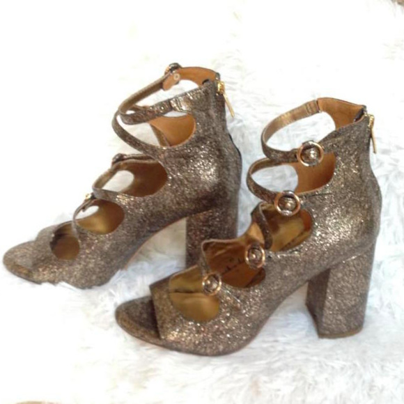 New Joie Laina Metallic Leather Heeled Sandals Retro Vintage Vibes - Picture 2 of 8